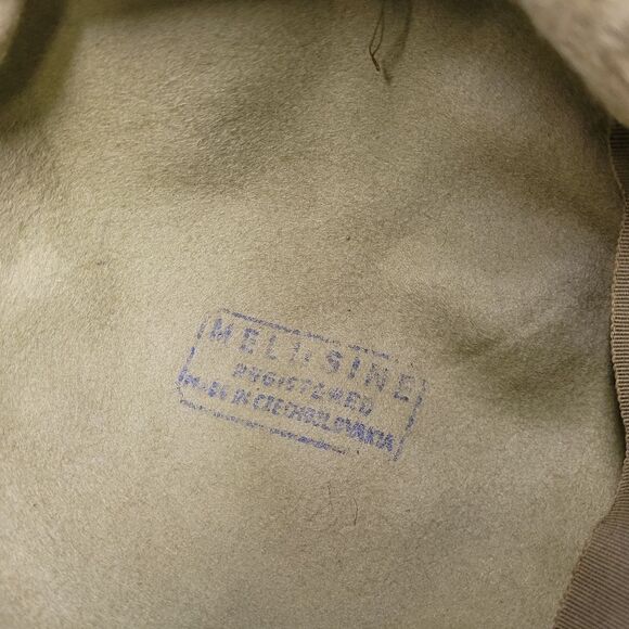 VINTAGE 50s chartreuse green furry pillbox beret hat Montaldo's - Picture 5 of 8